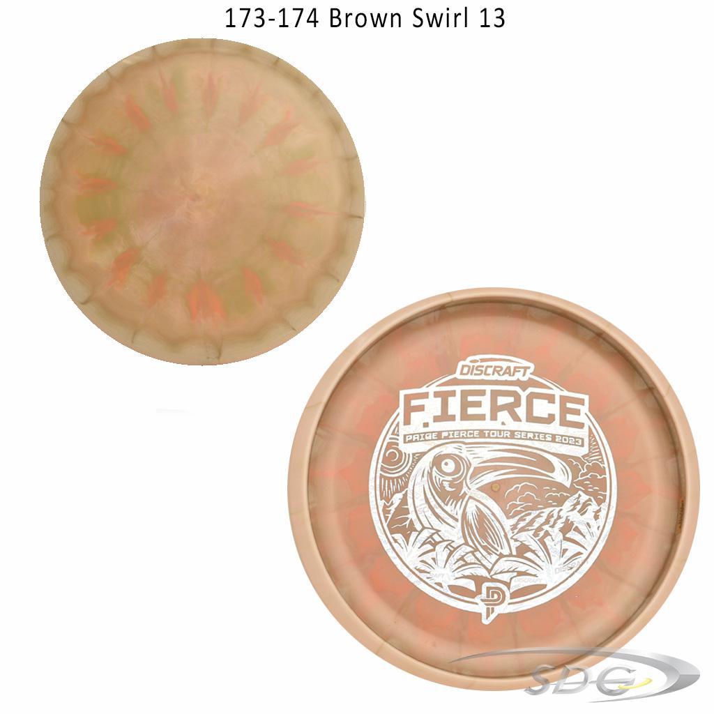 discraft-esp-fierce-bottom-stamp-2023-paige-pierce-tour-series-disc-golf-putter 173-174 Brown Swirl 13 