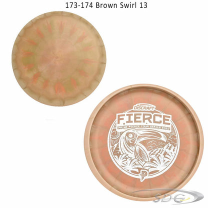 discraft-esp-fierce-bottom-stamp-2023-paige-pierce-tour-series-disc-golf-putter 173-174 Brown Swirl 13