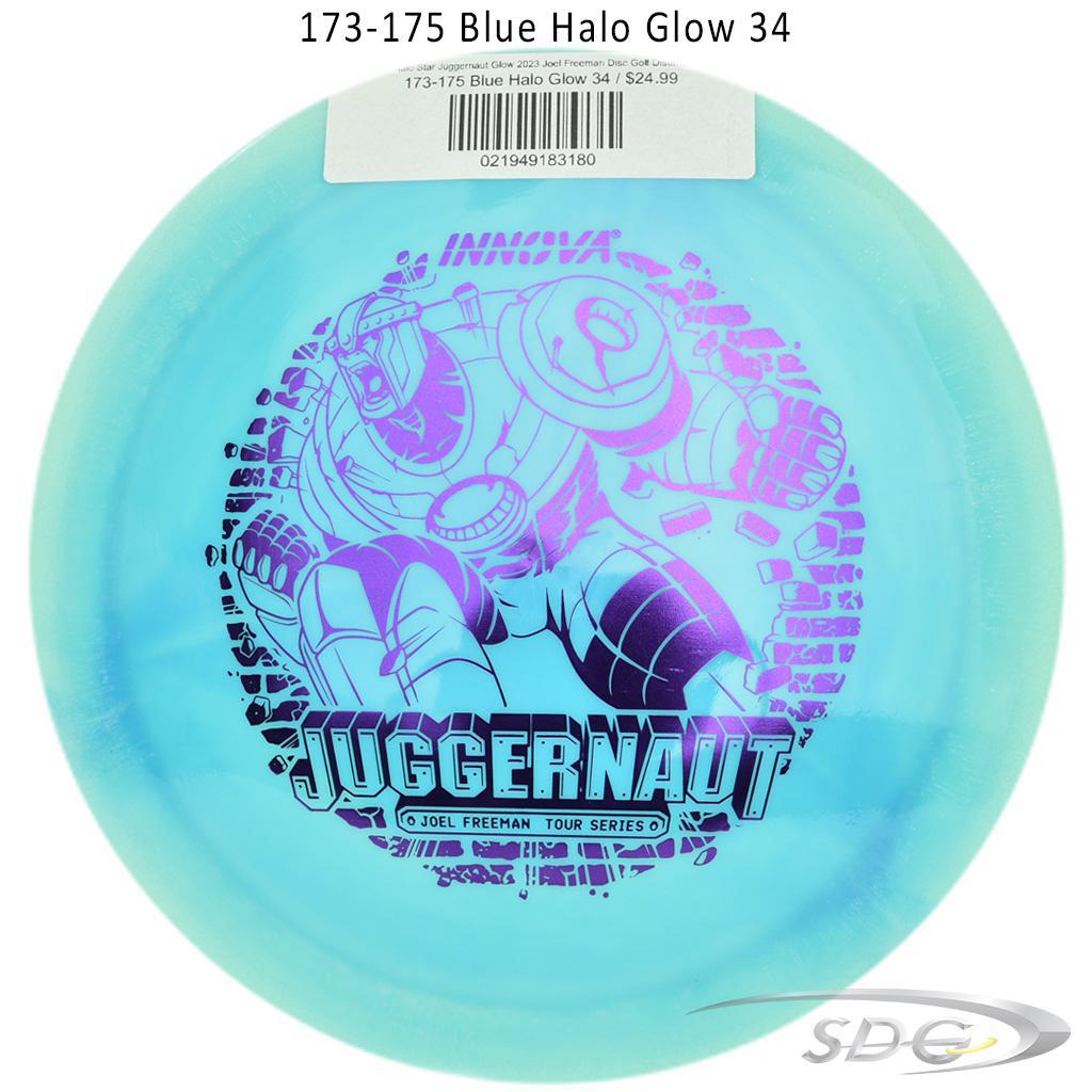 innova-halo-star-juggernaut-glow-2023-joel-freeman-disc-golf-distance-driver 173-175 Blue Halo Glow 34 