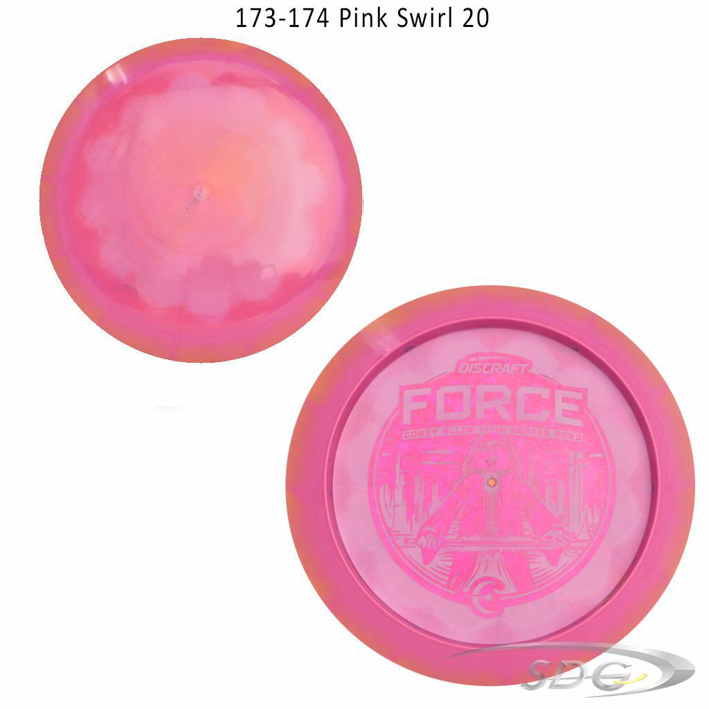 discraft-esp-force-bottom-stamp-2023-corey-ellis-tour-series-disc-golf-distance-driver 173-174 Pink Swirl 20 