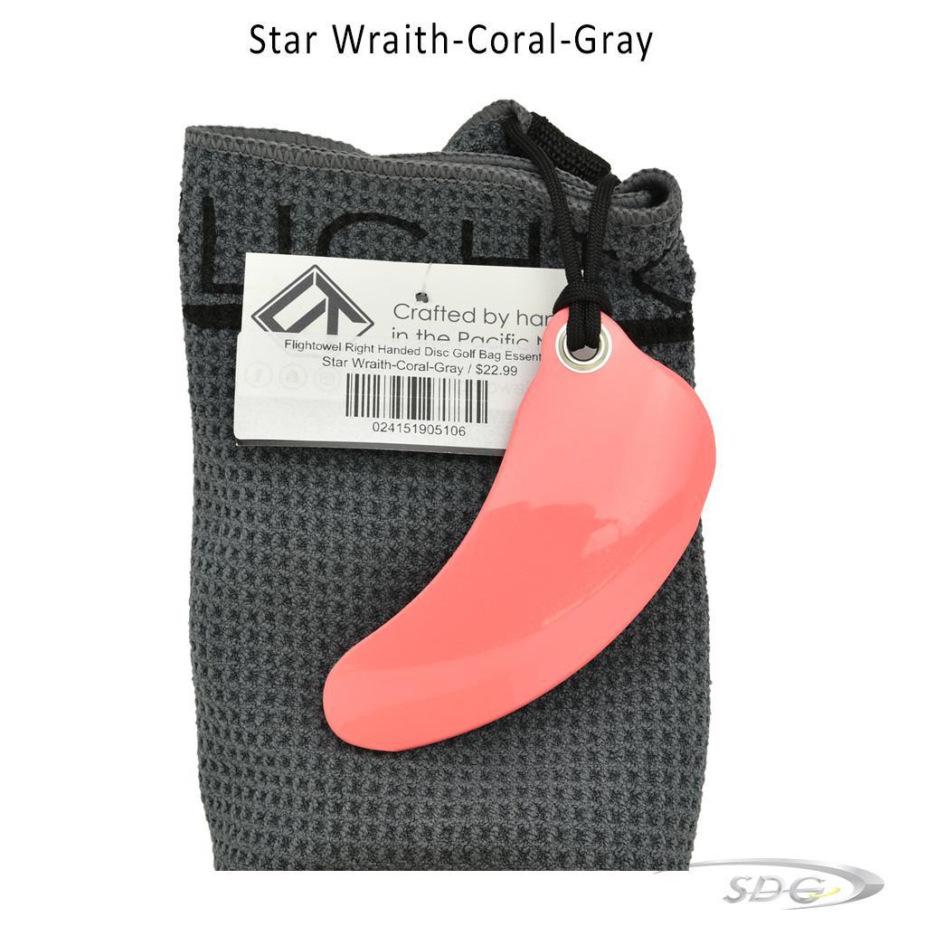 flightowel-right-handed-disc-golf-bag-essential Star Wraith-Coral-Gray 