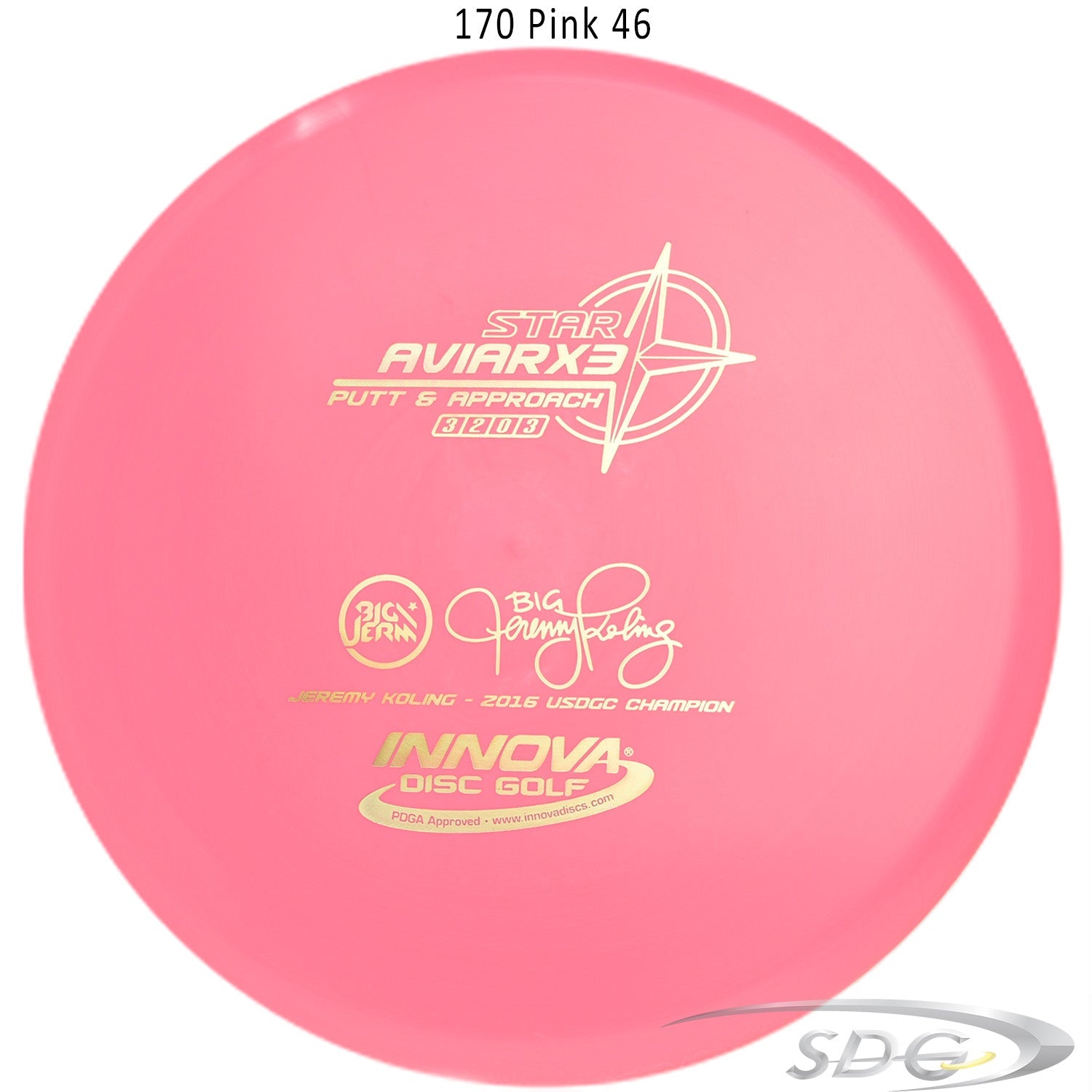 innova-star-aviarx3-jeremy-koling-signature-disc-golf-putter 170 Pink 46 