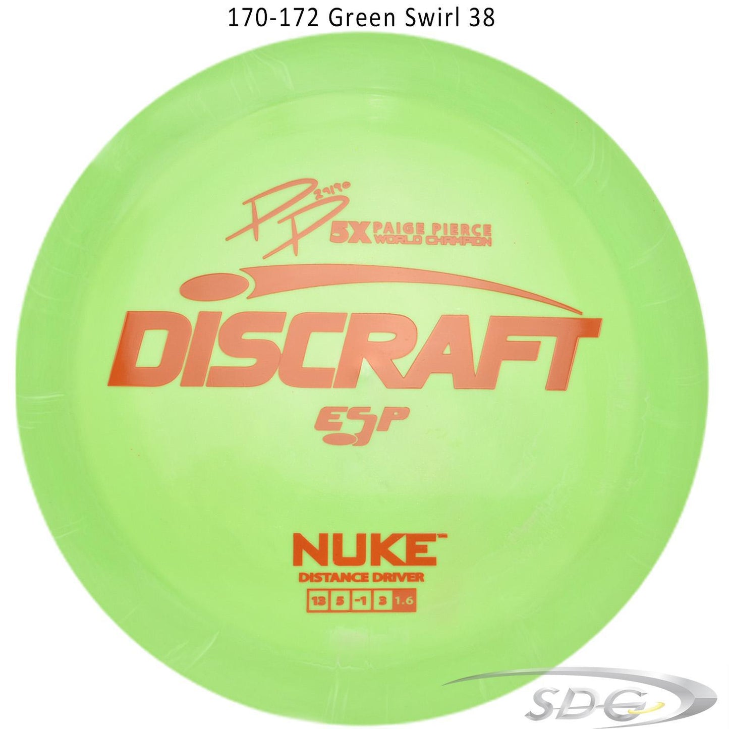 discraft-esp-nuke-paige-pierce-signature-disc-golf-distance-driver 170-172 Green Swirl 38