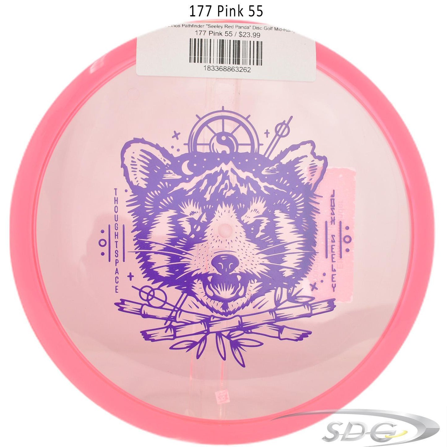 tsa-ethos-pathfinder-seeley-red-panda-disc-golf-mid-range 177 Pink 55 