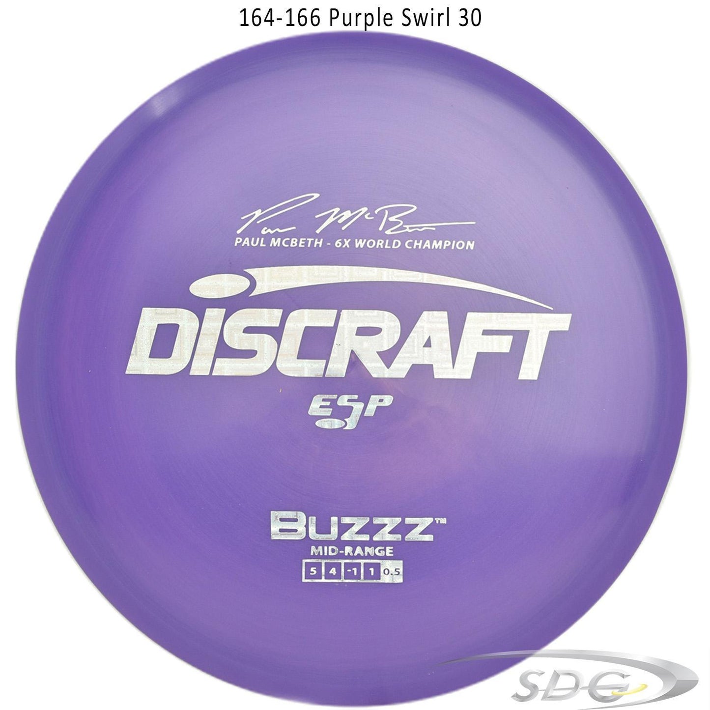 discraft-esp-buzzz-6x-paul-mcbeth-signature-series-disc-golf-mid-range 164-166 Purple Swirl 30