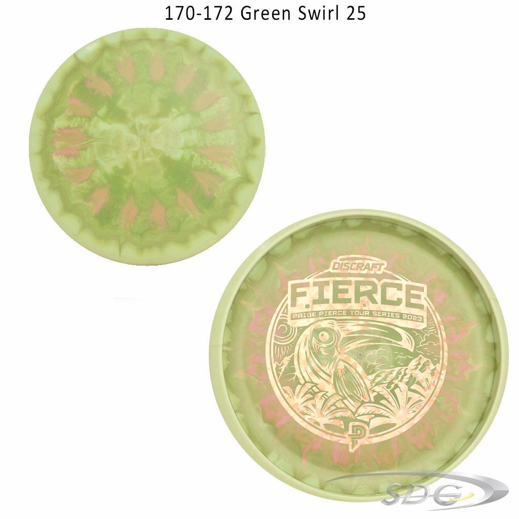 discraft-esp-fierce-bottom-stamp-2023-paige-pierce-tour-series-disc-golf-putter 170-172 Green Swirl 25 