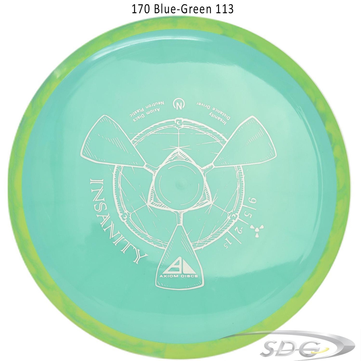 axiom-neutron-insanity-disc-golf-distance-driver 170 Blue-Green 113 