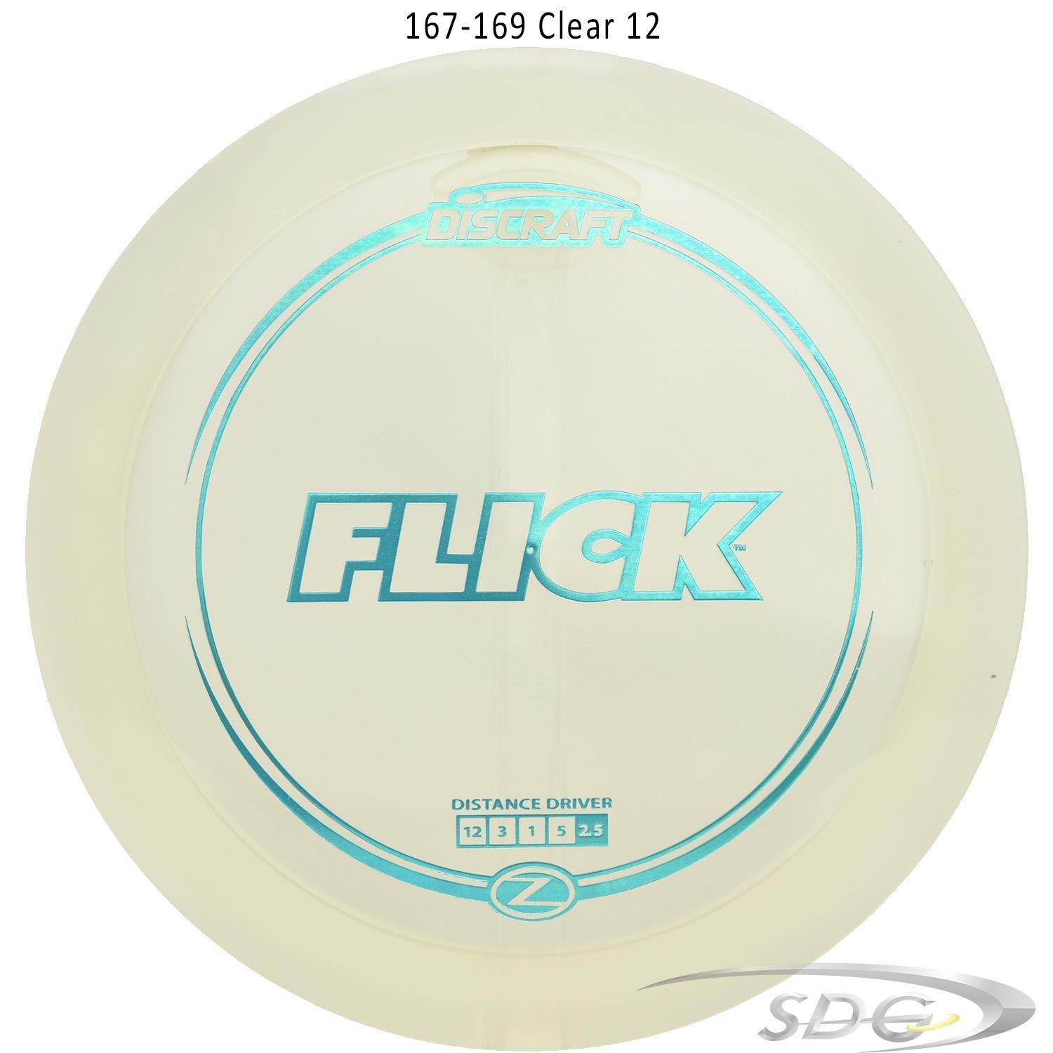 discraft-z-line-flick-disc-golf-distance-driver 167-169 Clear 12 