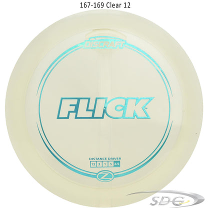 discraft-z-line-flick-disc-golf-distance-driver 167-169 Clear 12 