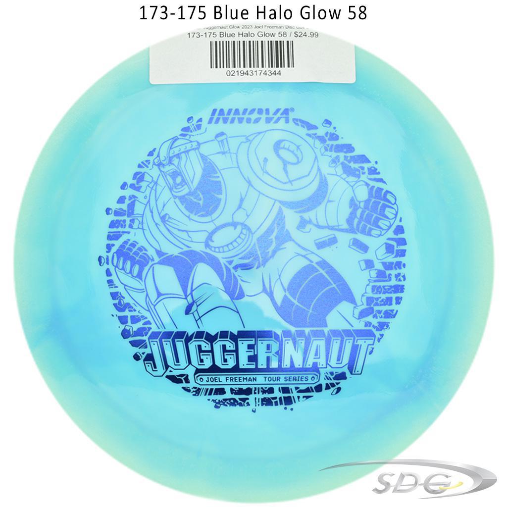 innova-halo-star-juggernaut-glow-2023-joel-freeman-disc-golf-distance-driver 173-175 Blue Halo Glow 58 