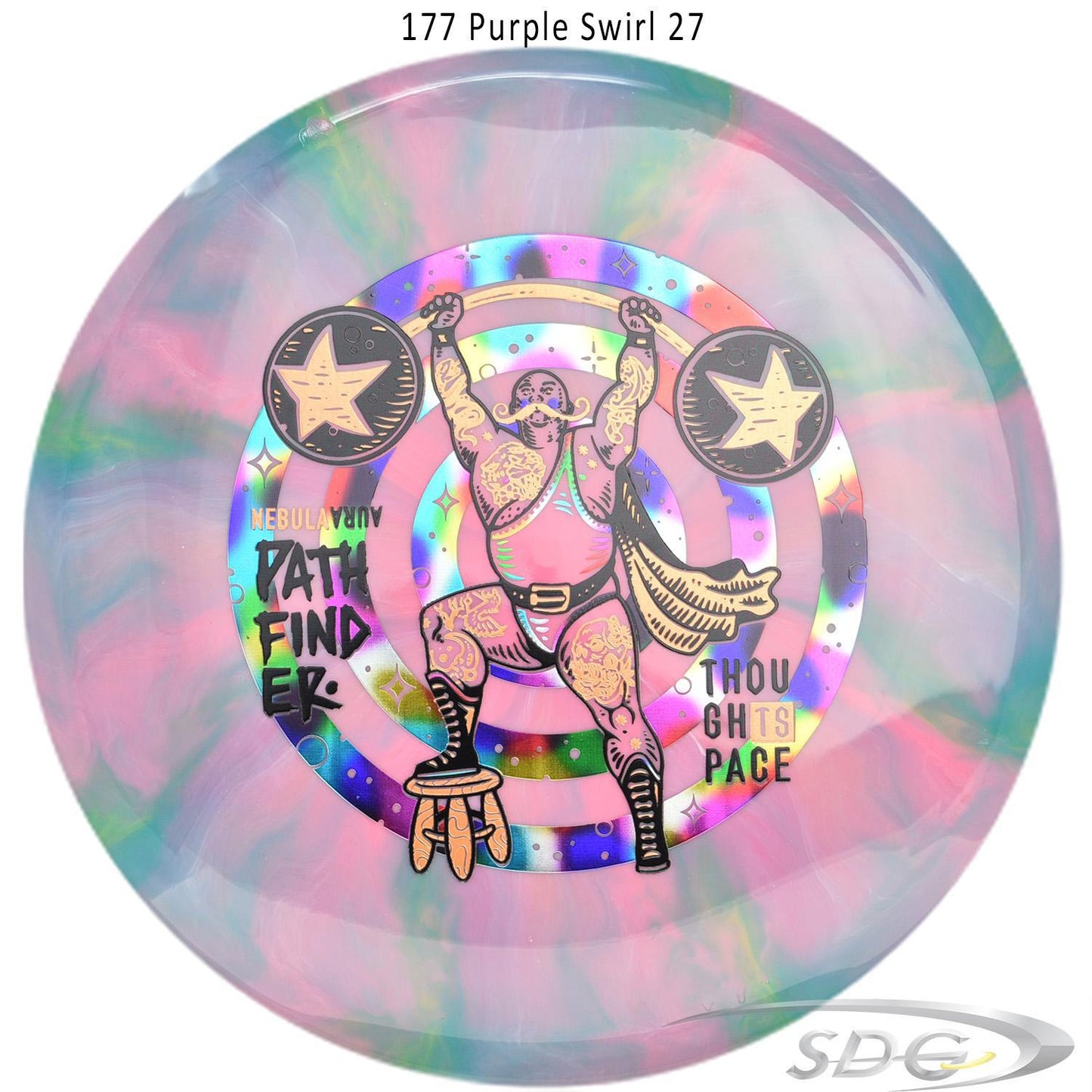 tsa-nebula-aura-pathfinder-strong-man-disc-golf-mid-range 177 Purple Swirl 27 