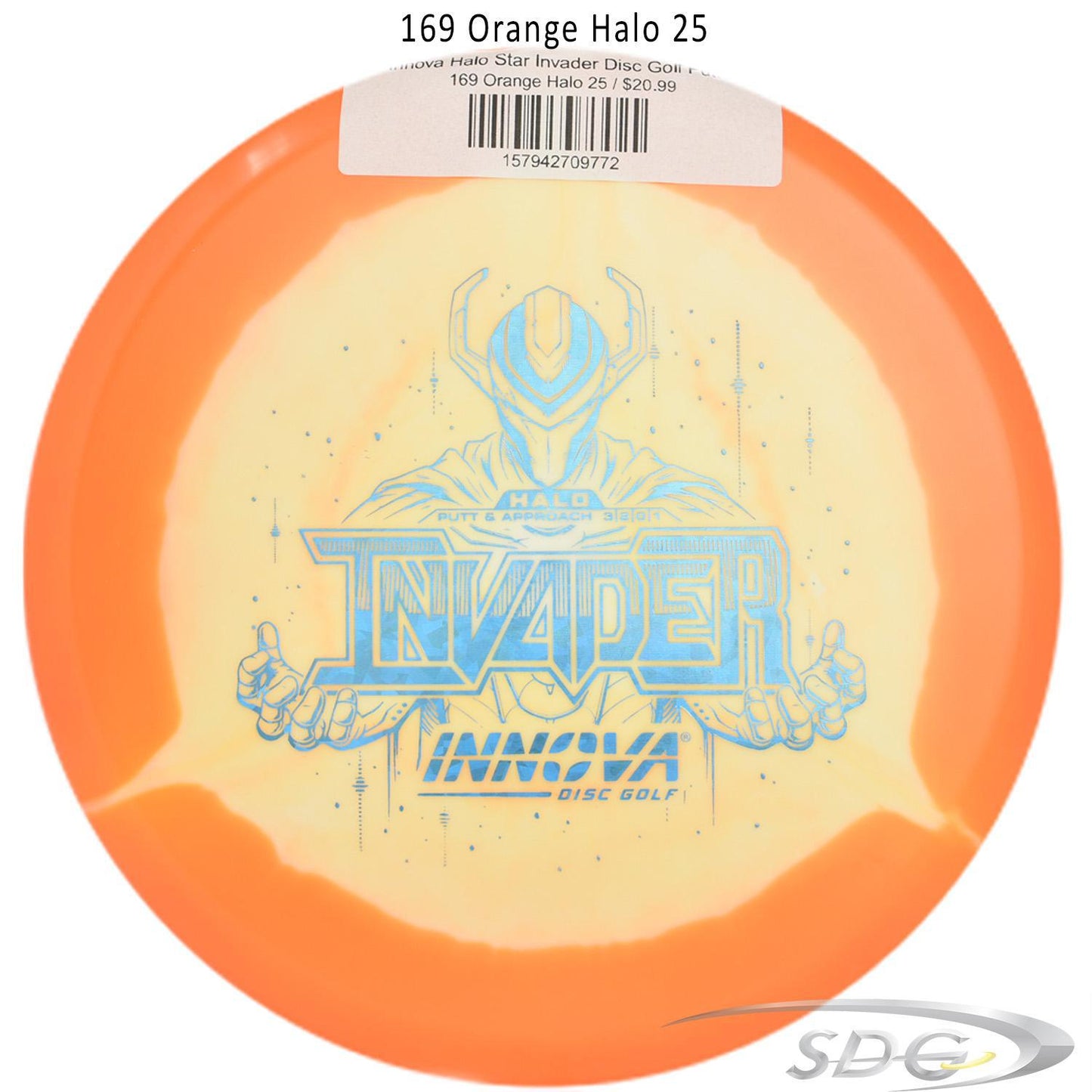 innova-halo-star-invader-disc-golf-putter 169 Orange Halo 25 