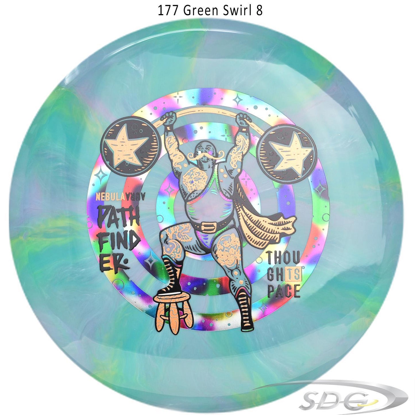 tsa-nebula-aura-pathfinder-strong-man-disc-golf-mid-range 177 Green Swirl 8 