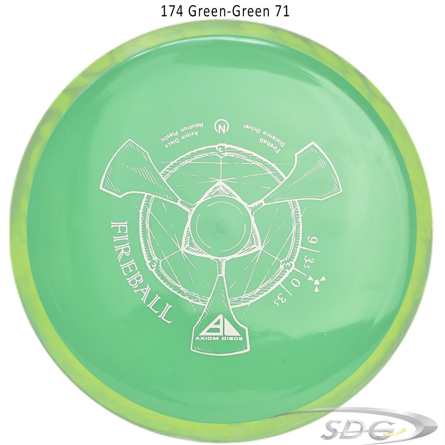 axiom-neutron-fireball-disc-golf-distance-driver 174 Green-Green 71 