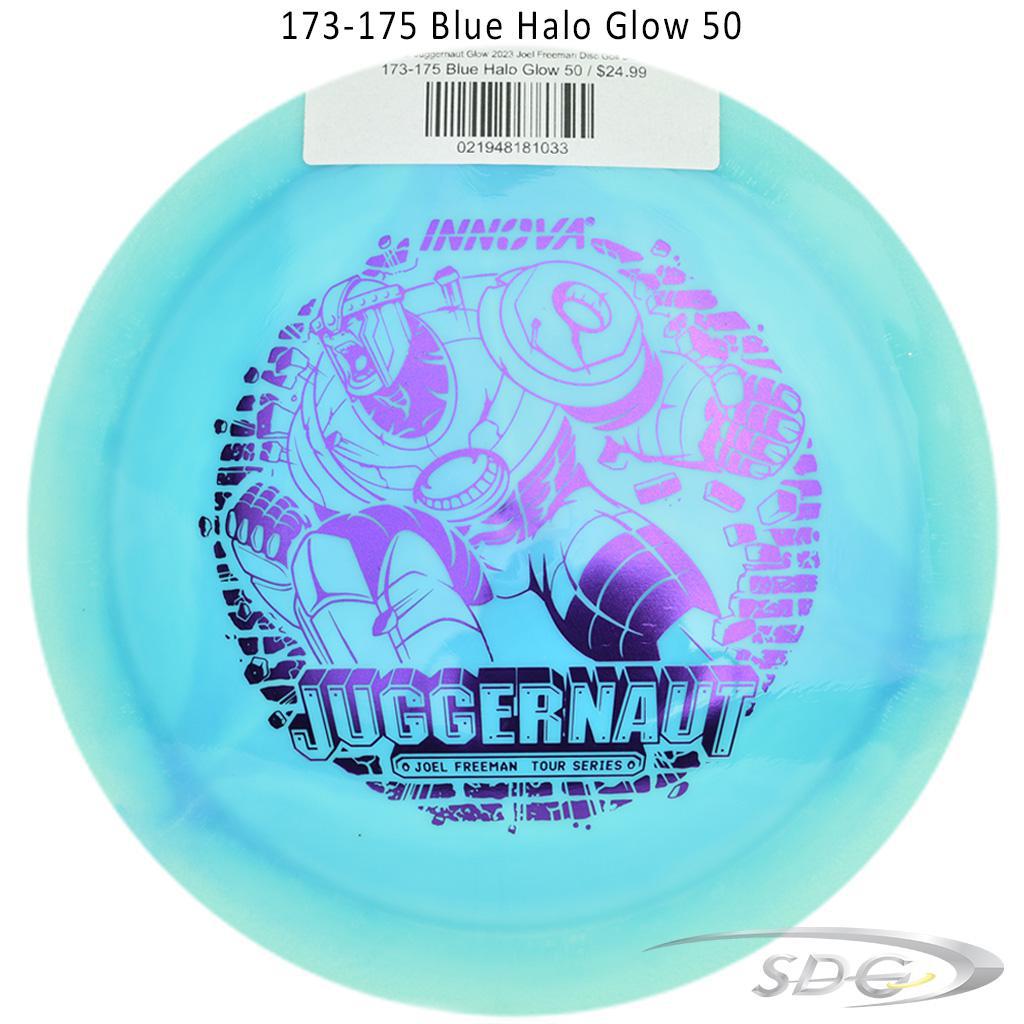 innova-halo-star-juggernaut-glow-2023-joel-freeman-disc-golf-distance-driver 173-175 Blue Halo Glow 50 