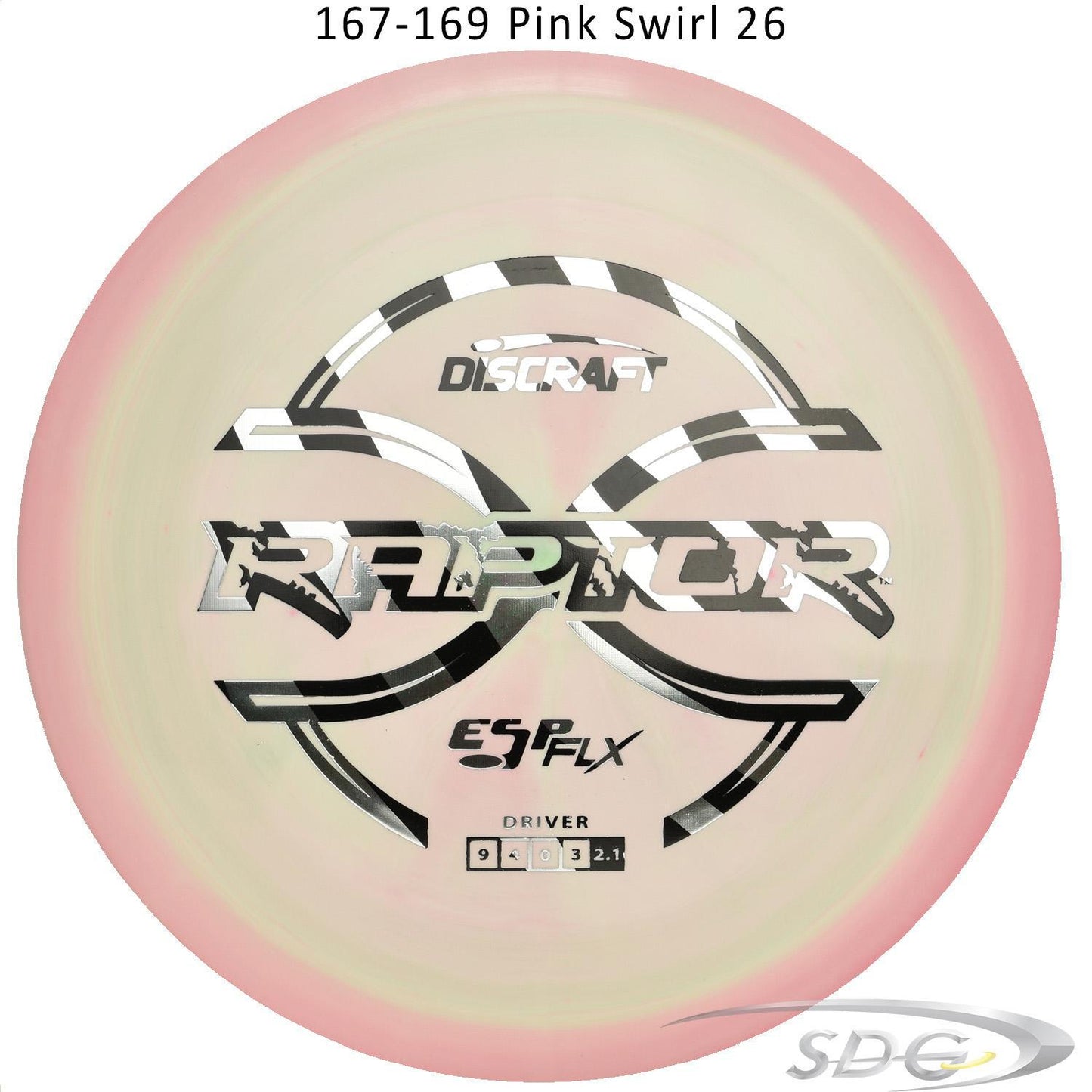 discraft-esp-flx-raptor-disc-golf-distance-driver 167-169 Pink Swirl 26 