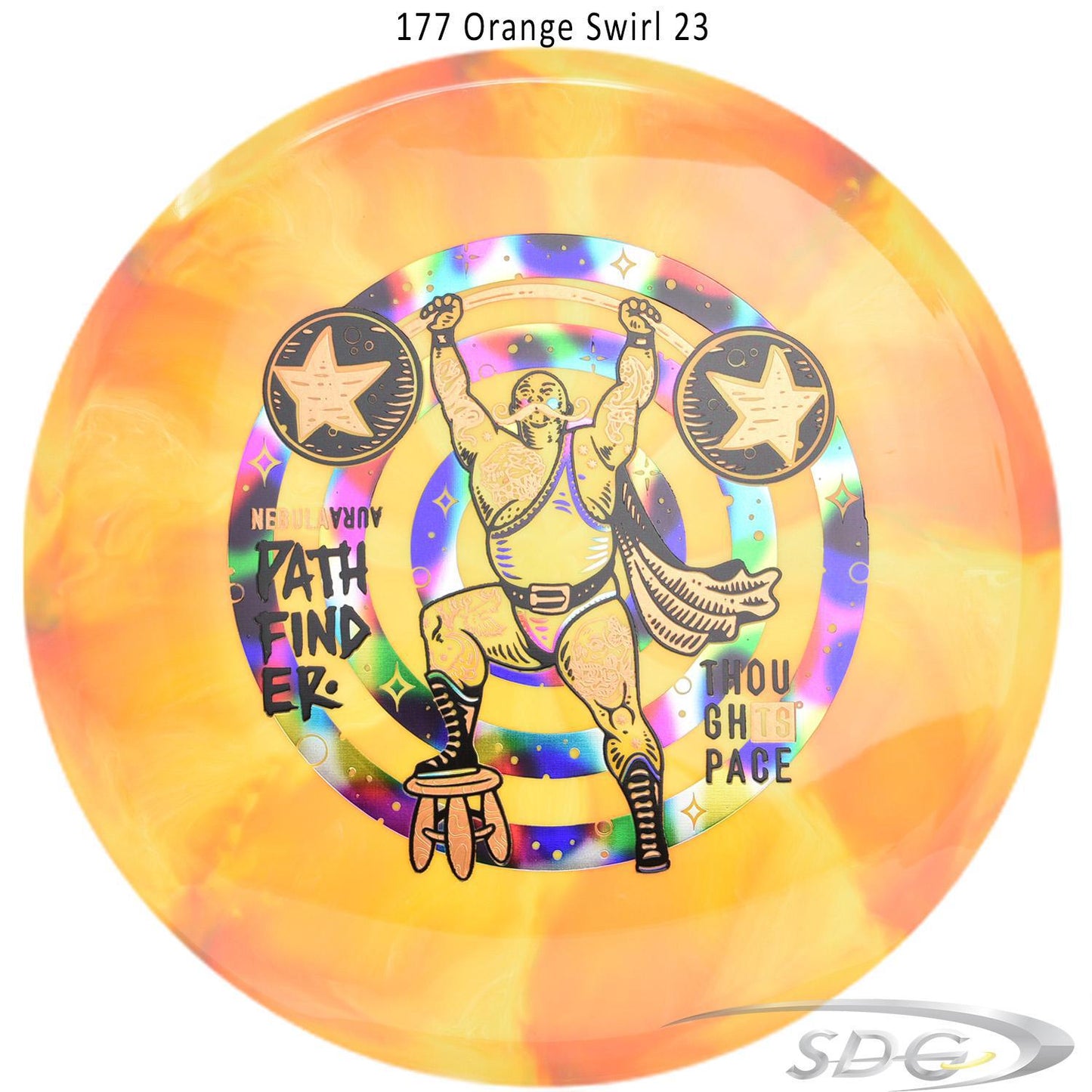 tsa-nebula-aura-pathfinder-strong-man-disc-golf-mid-range 177 Orange Swirl 23 
