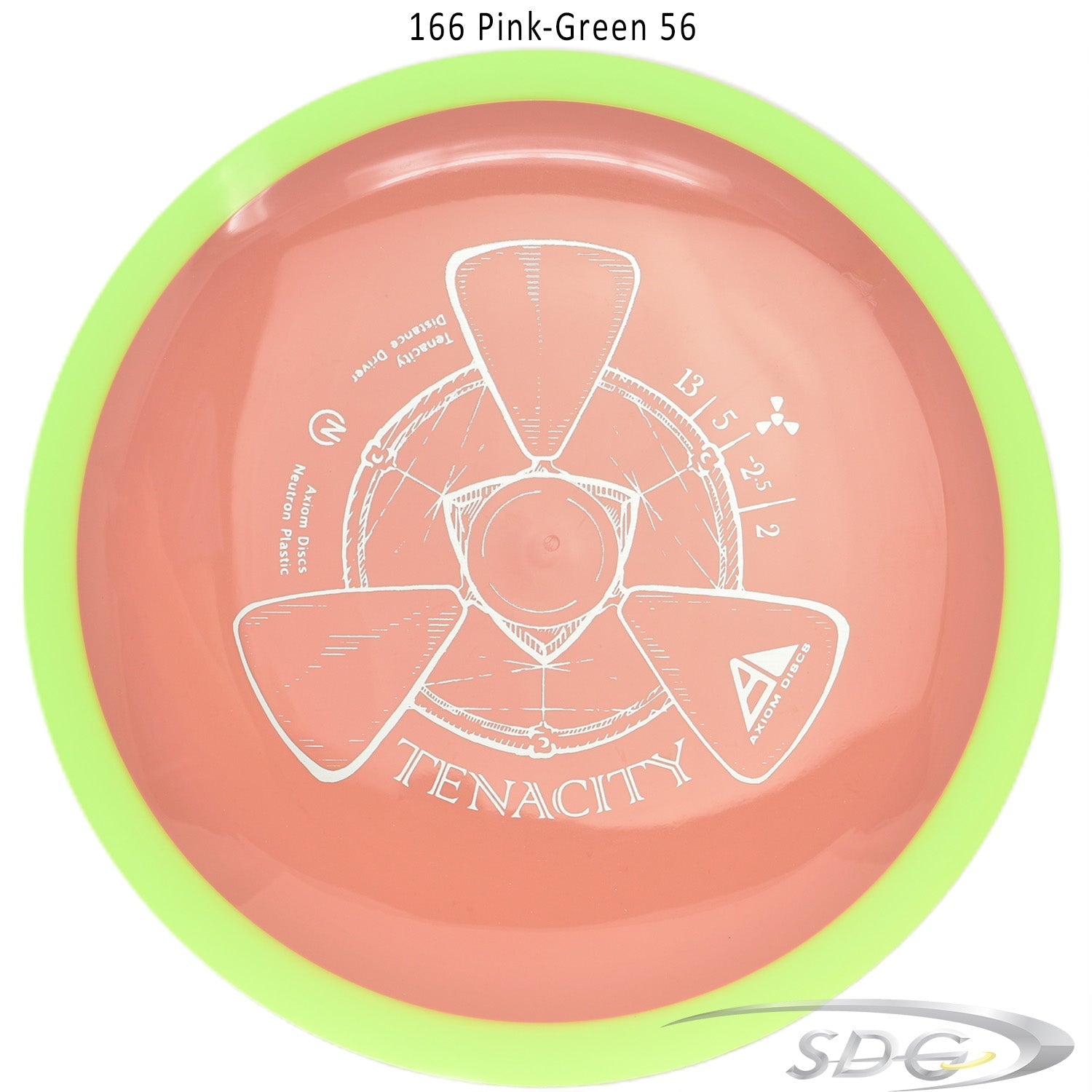 axiom-neutron-tenacity-disc-golf-distance-driver 166 Pink-Green 56 