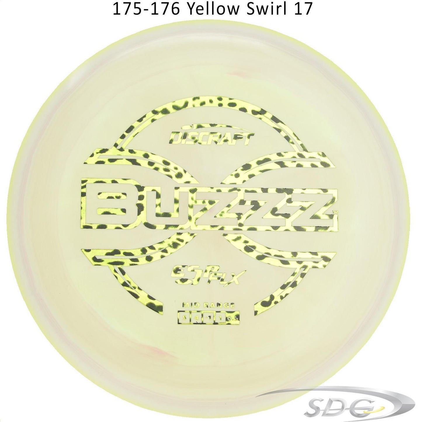 dicraft-esp-flx-buzzz-disc-golf-mid-range 175-176 Yellow Swirl 17