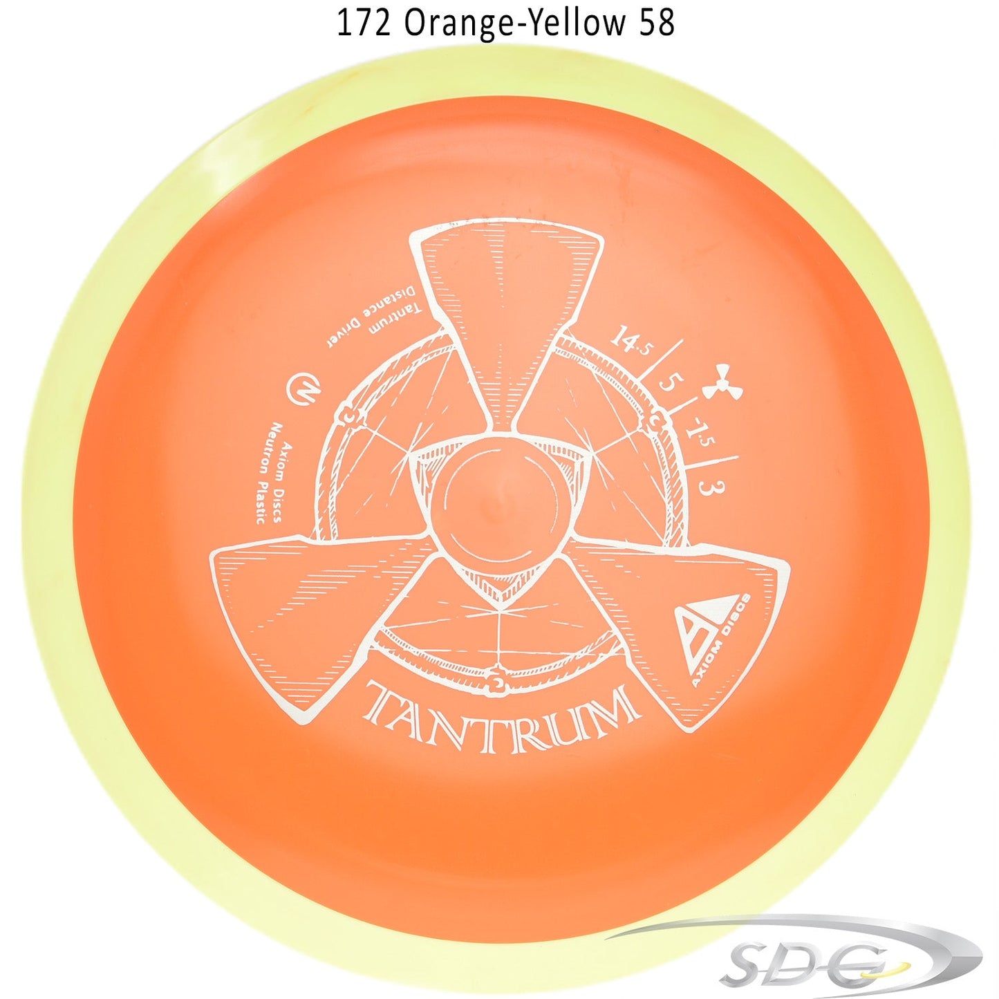 axiom-neutron-tantrum-disc-golf-distance-driver 172 Orange-Yellow 58 