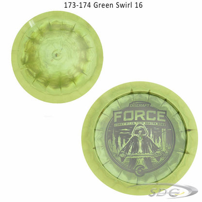 discraft-esp-force-bottom-stamp-2023-corey-ellis-tour-series-disc-golf-distance-driver 173-174 Green Swirl 16