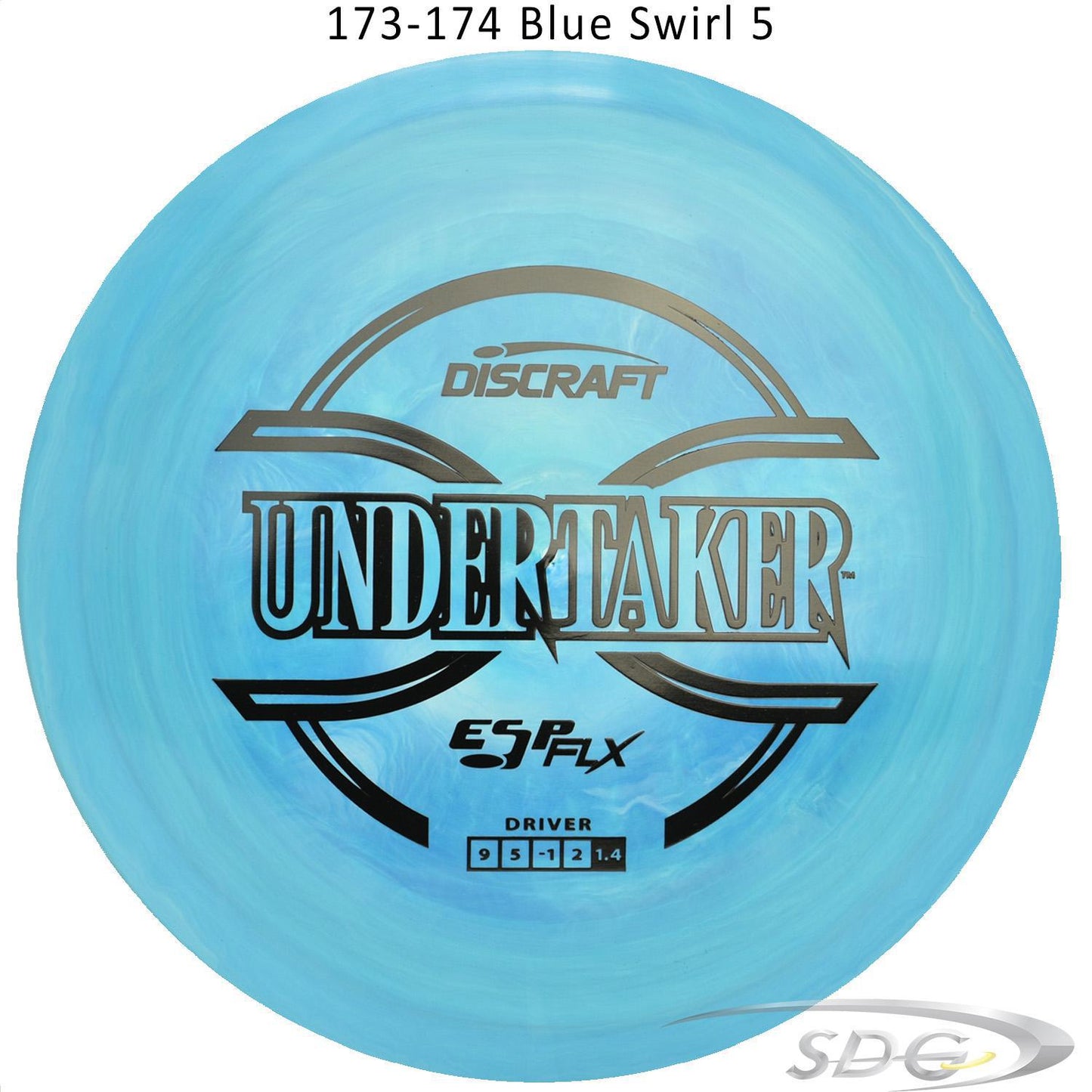 discraft-esp-flx-undertaker-disc-golf-distance-driver 173-174 Blue Swirl 5 