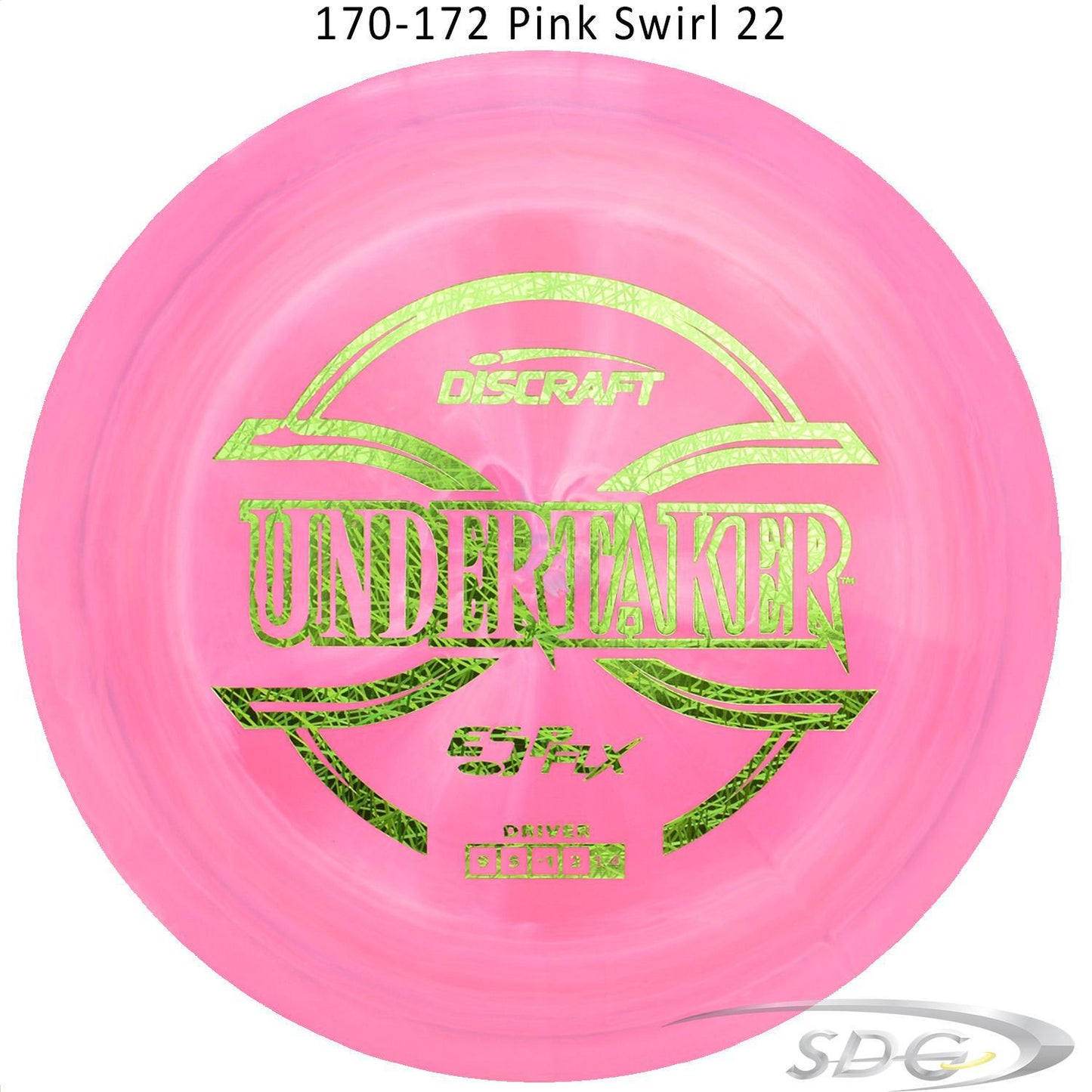 discraft-esp-flx-undertaker-disc-golf-distance-driver 170-172 Pink Swirl 22 