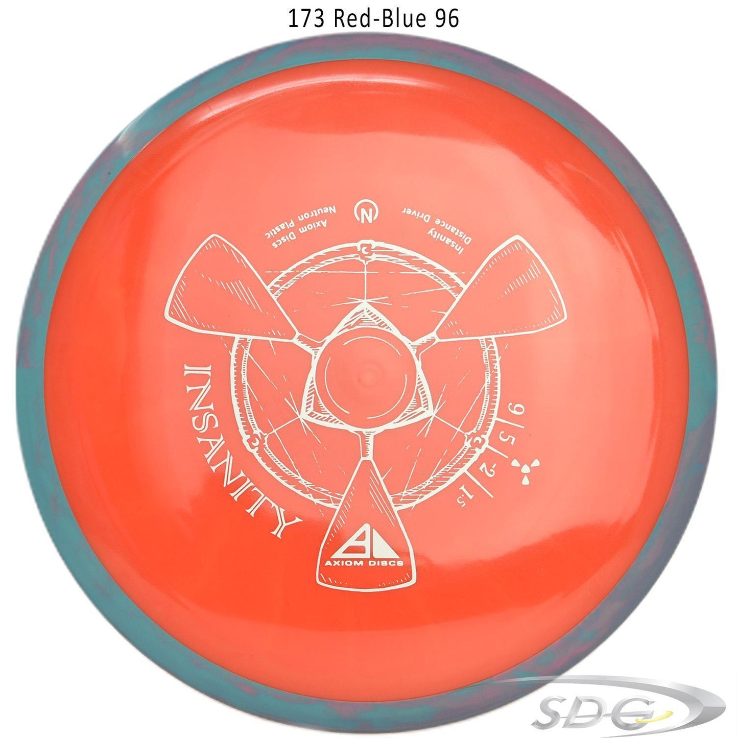 axiom-neutron-insanity-disc-golf-distance-driver 173 Red-Blue 96 