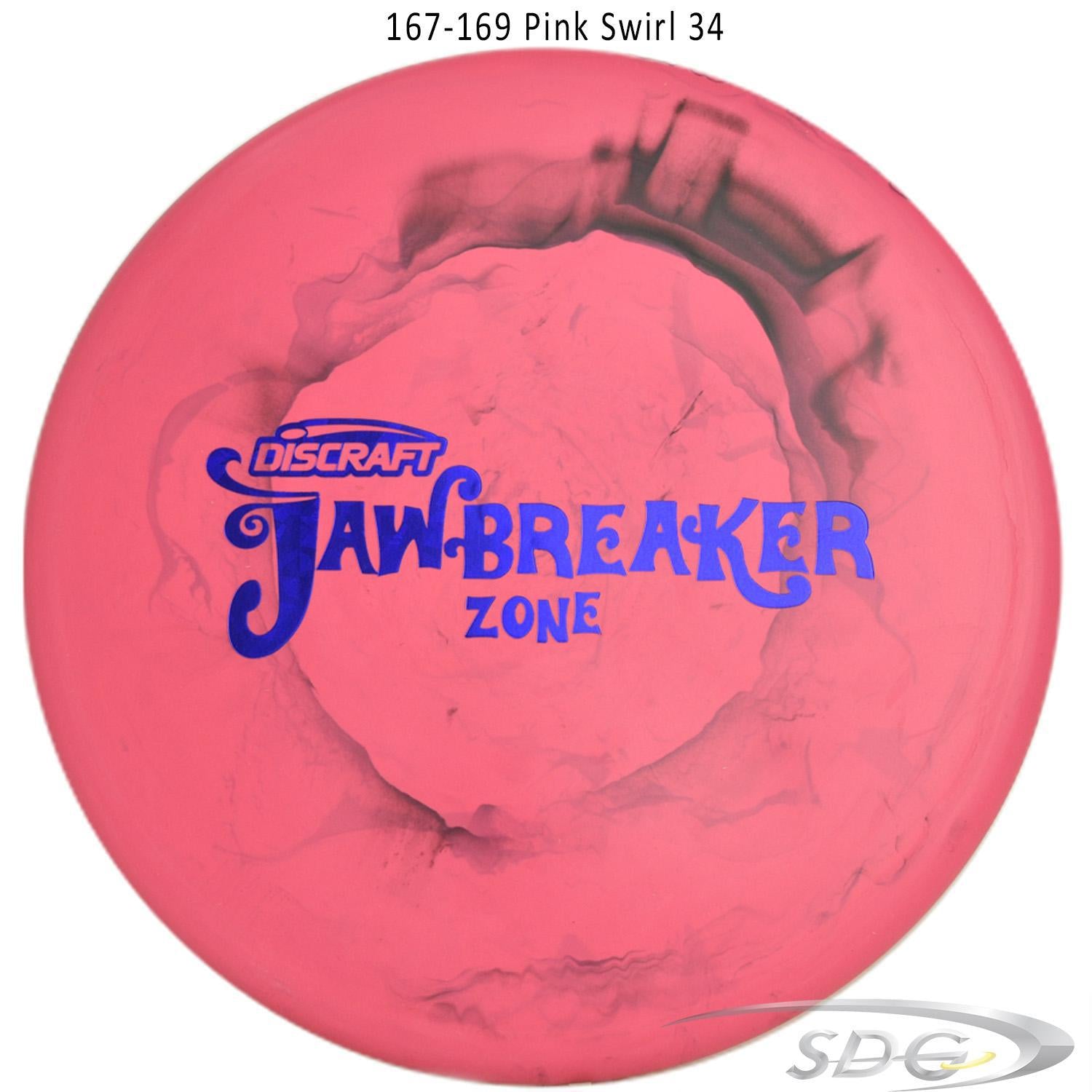 discraft-jawbreaker-zone-disc-golf-putter-169-160-weights 167-169 Pink Swirl 34 