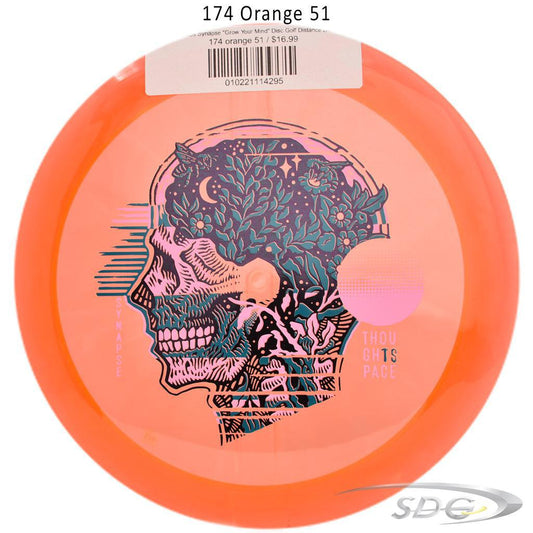 tsa-ethos-synapse-grow-your-mind-disc-golf-distance-driver 174 orange 51 