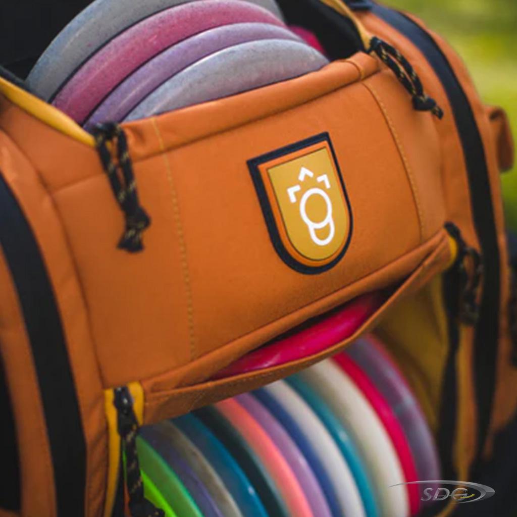 Squatch Calvin Heimburg Signature Legend 3.0 w/ Cooler Disc Golf Bag close up with single putter pocket