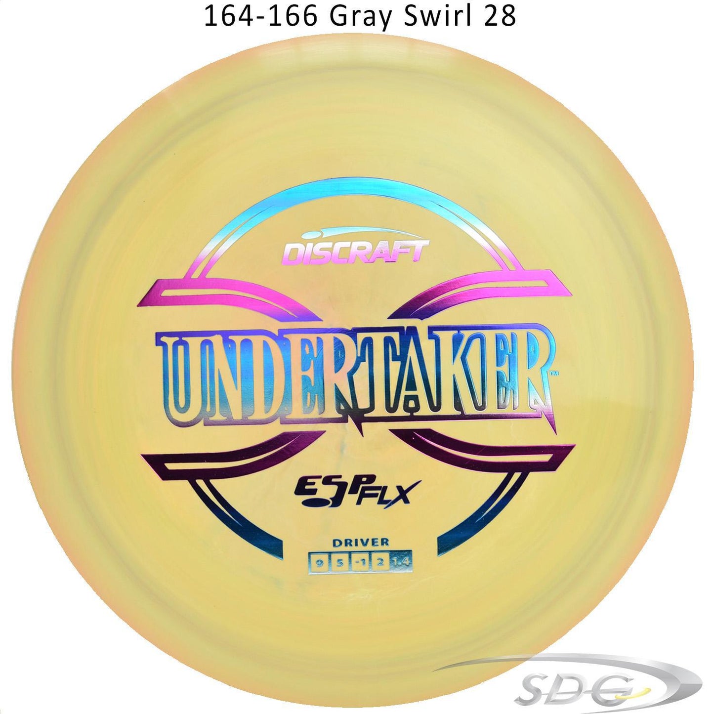 discraft-esp-flx-undertaker-disc-golf-distance-driver 164-166 Yellow Swirl 28 