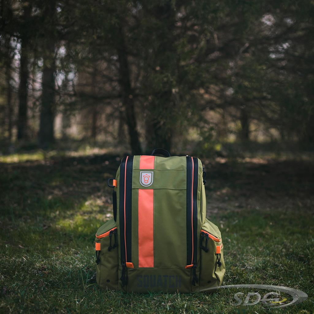 Squatch The Link Bag w/ Cooler Disc Golf Bag forest-orange front view
