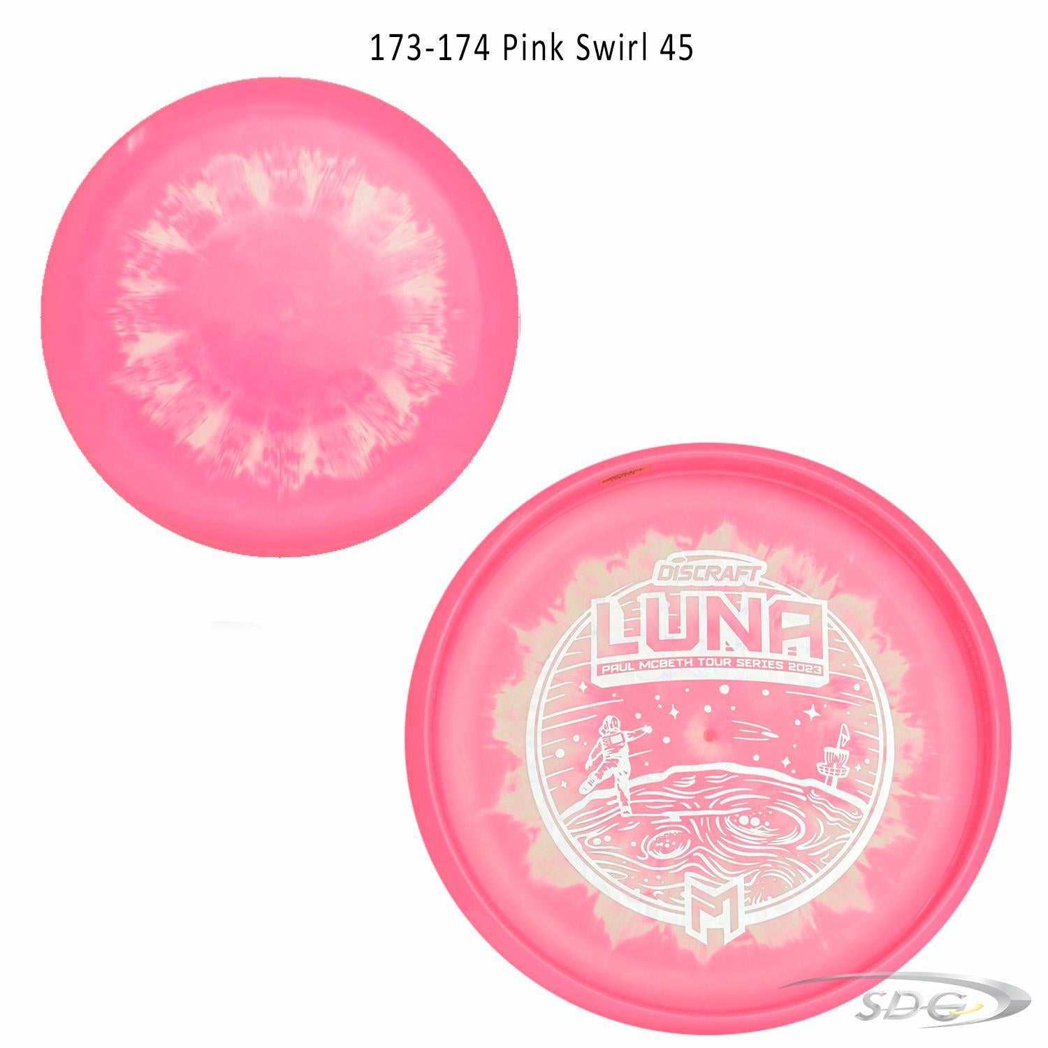 discraft-esp-luna-bottom-stamp-2023-paul-mcbeth-tour-series-disc-golf-putter 173-174 Pink Swirl 45 