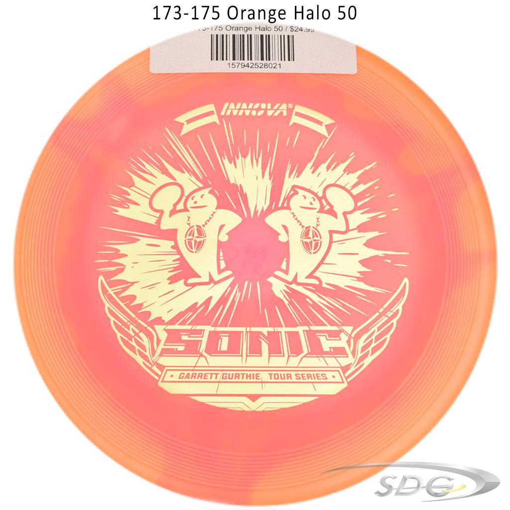 innova-halo-champion-sonic-glow-2023-garrett-gurthie-tour-series-disc-golf-putter 173-175 Orange Halo 50 