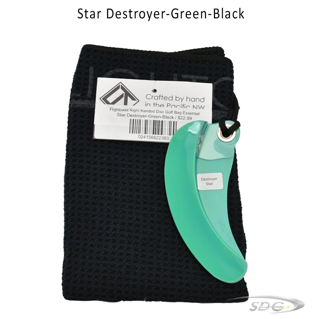 flightowel-right-handed-disc-golf-bag-essential Star Destroyer-Green-Black 