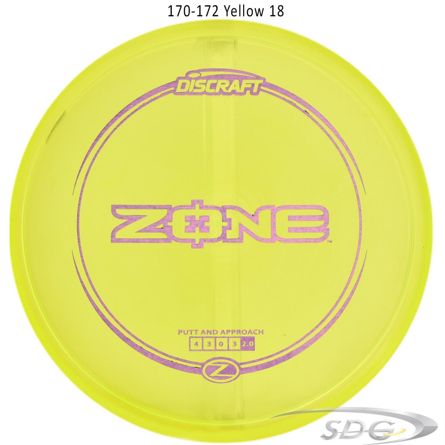 discraft-z-line-zone-disc-golf-putter 170-172 Yellow 18