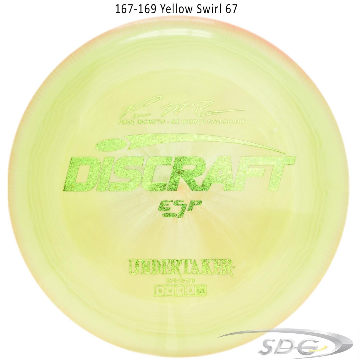 discraft-esp-undertaker-6x-paul-mcbeth-signature-series-disc-golf-distance-driver 167-169 Yellow Swirl 67