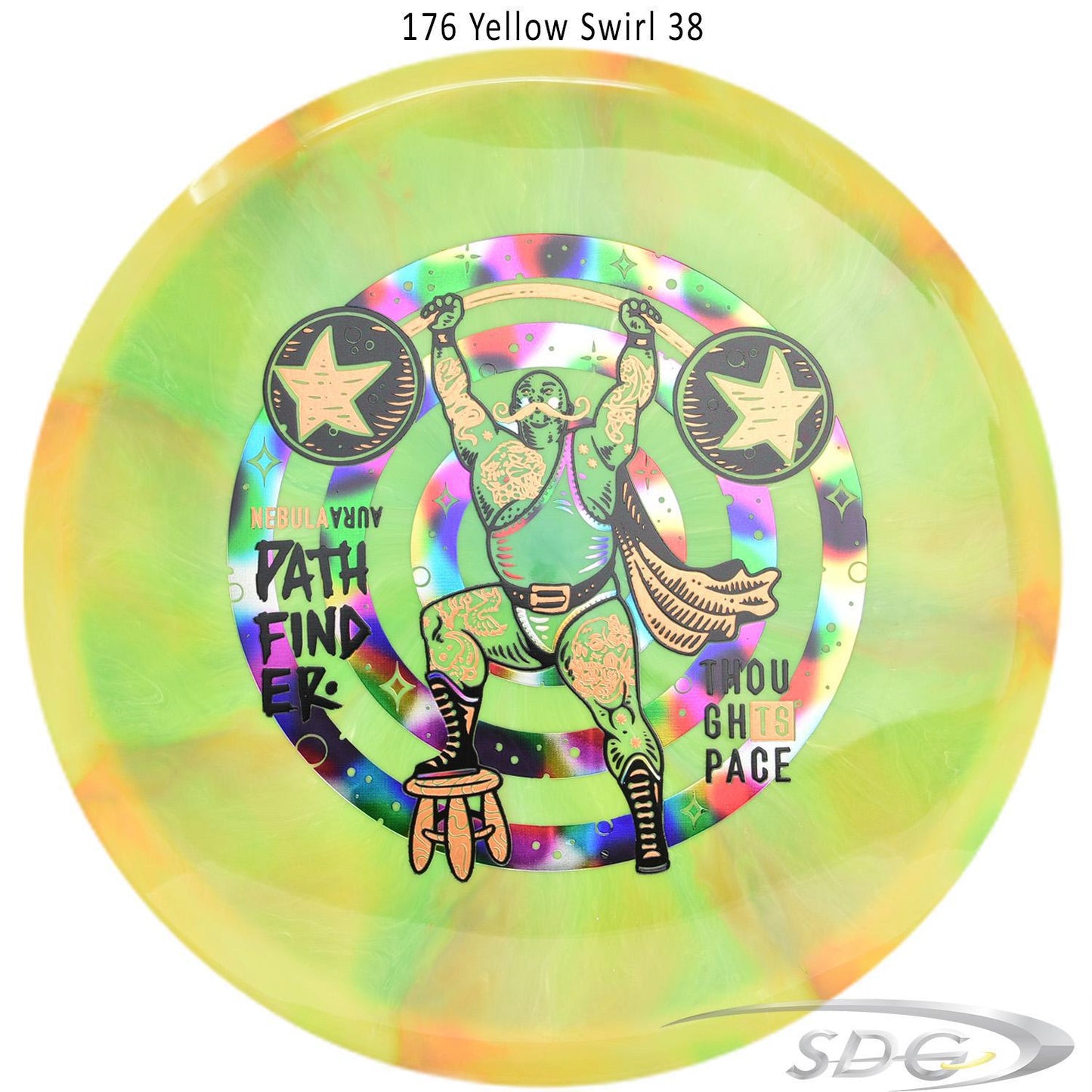 tsa-nebula-aura-pathfinder-strong-man-disc-golf-mid-range 176 Yellow Swirl 38 