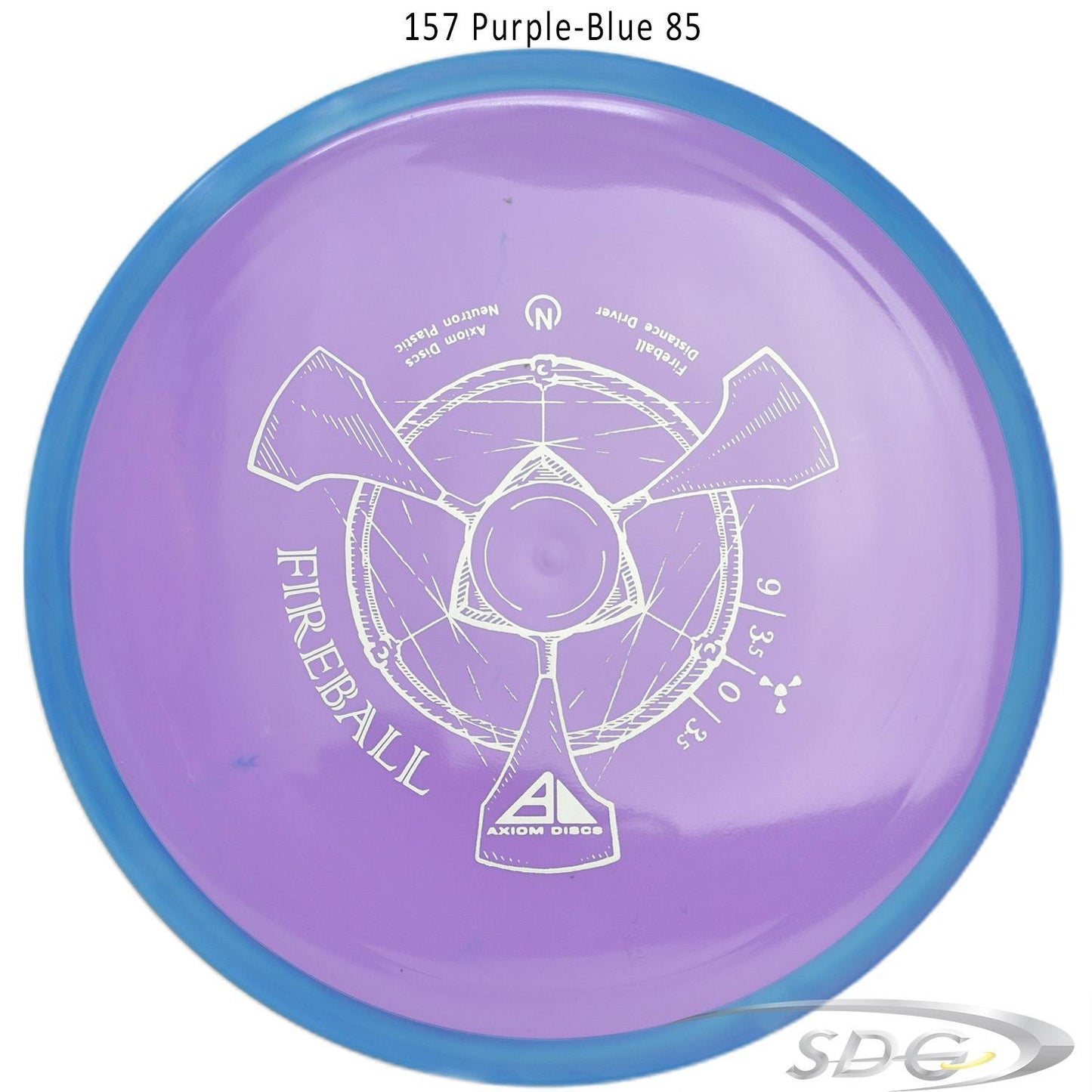 axiom-neutron-fireball-disc-golf-distance-driver 157 Purple-Blue 85 