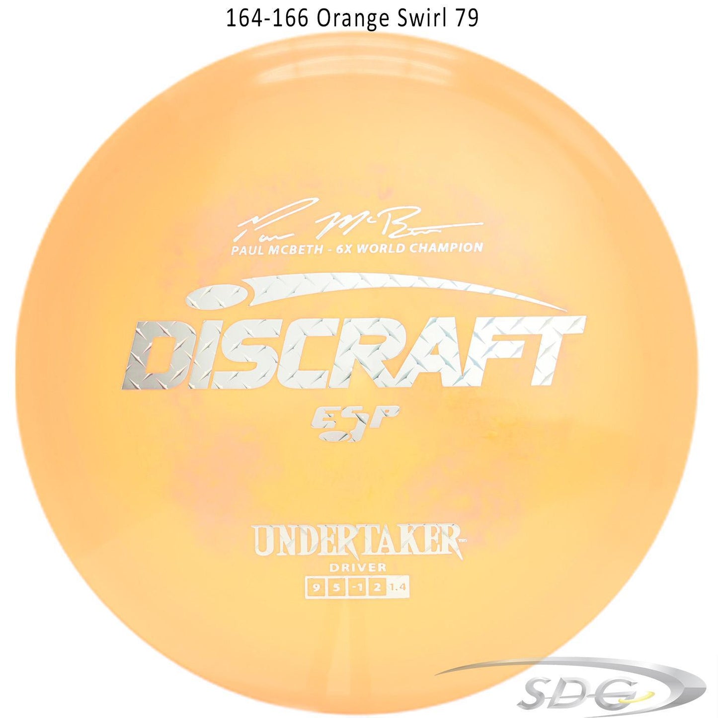 discraft-esp-undertaker-6x-paul-mcbeth-signature-series-disc-golf-distance-driver 164-166 Orange Swirl 79