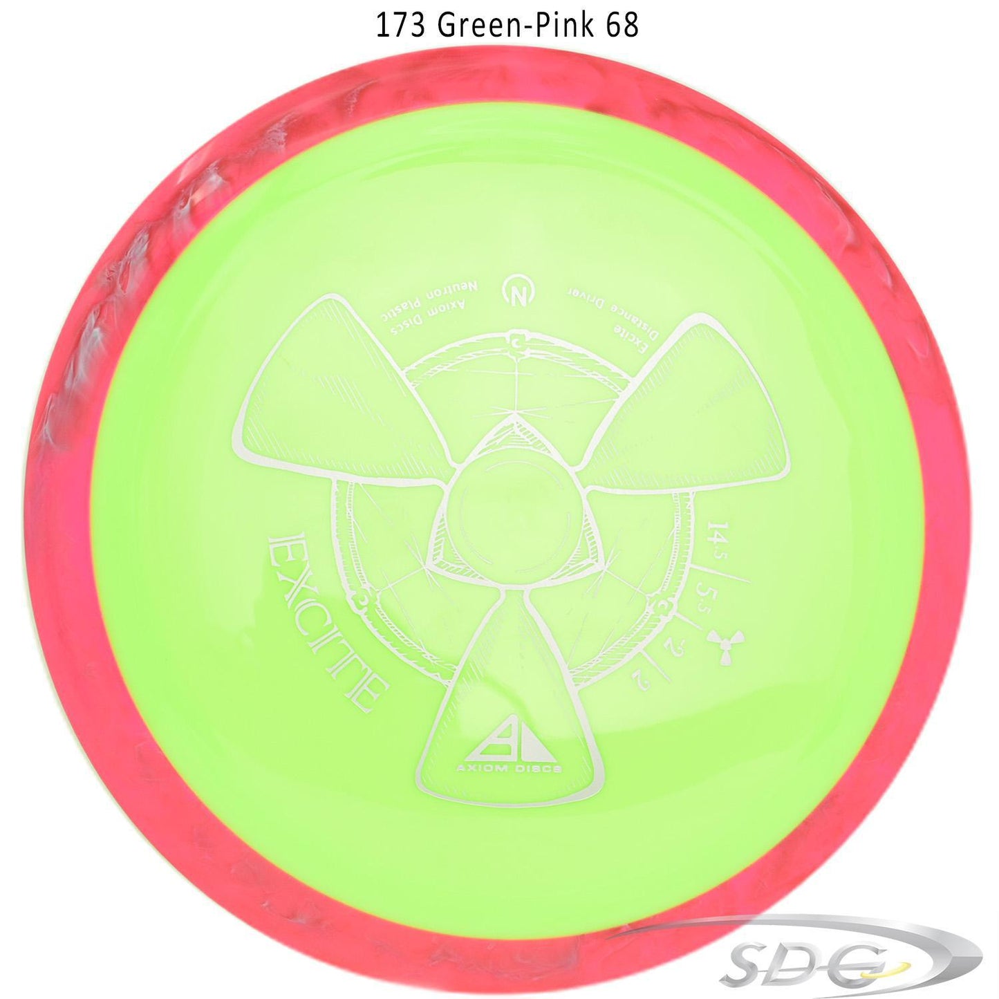 axiom-neutron-excite-disc-golf-distance-driver 173 Green-Pink 68 