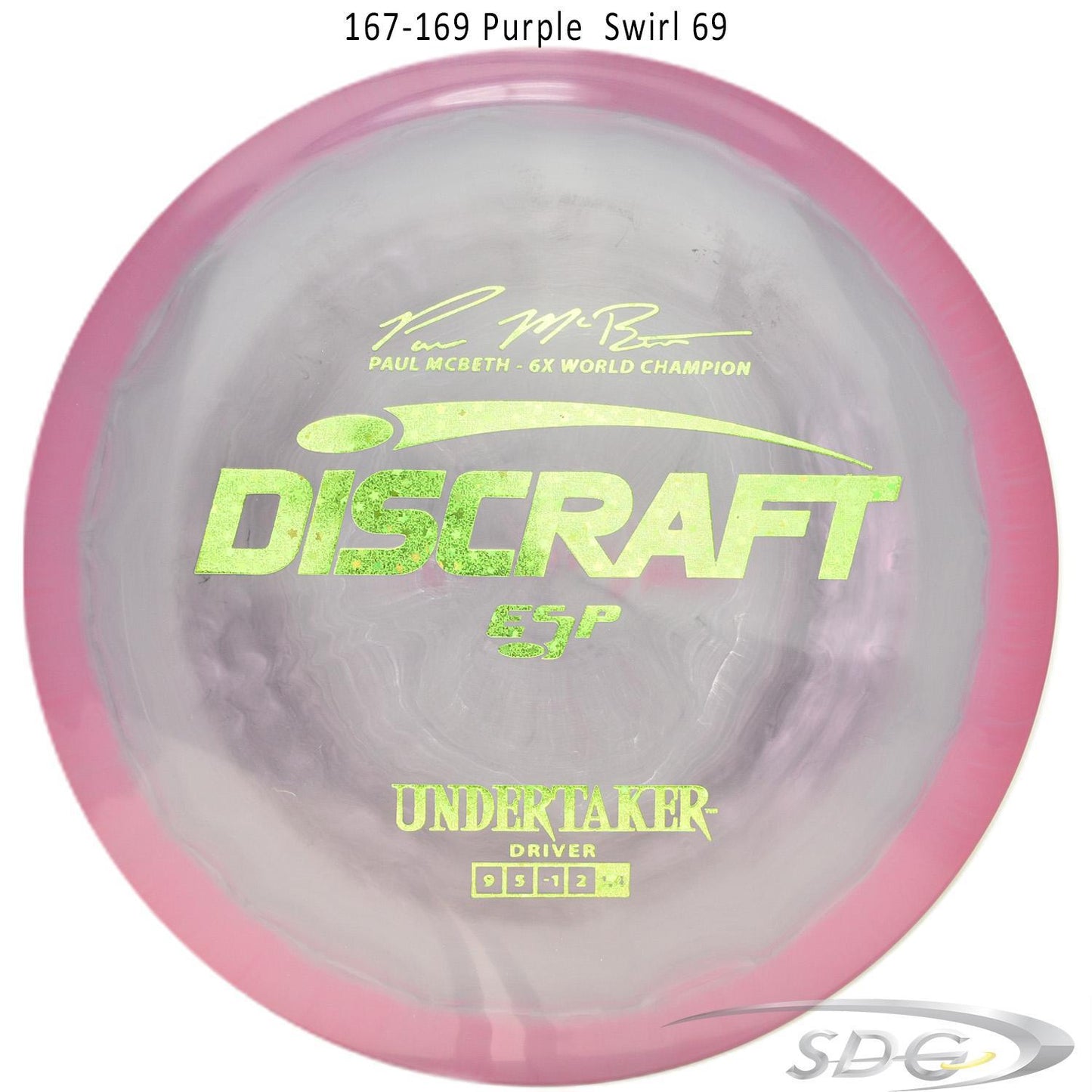 discraft-esp-undertaker-6x-paul-mcbeth-signature-series-disc-golf-distance-driver 167-169 Purple Swirl 69