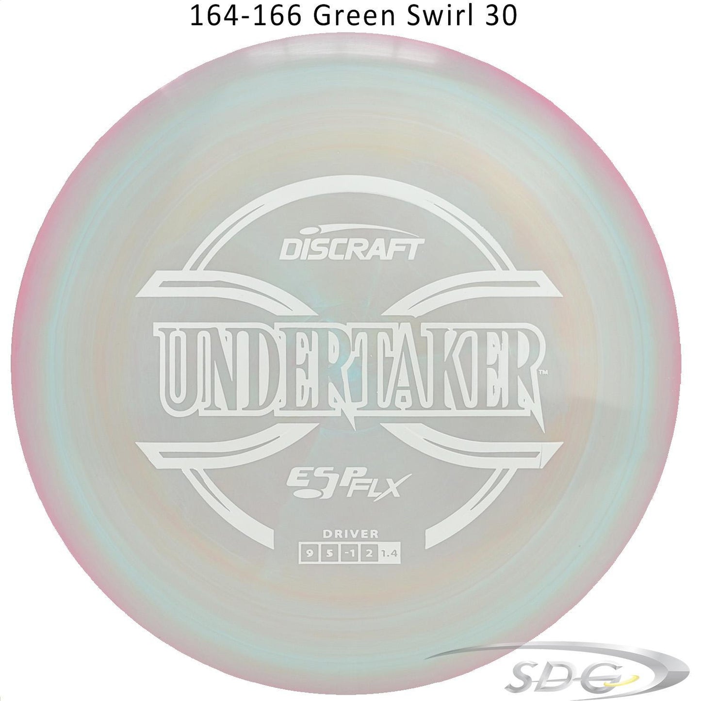 discraft-esp-flx-undertaker-disc-golf-distance-driver 164-166 Green Swirl 30 