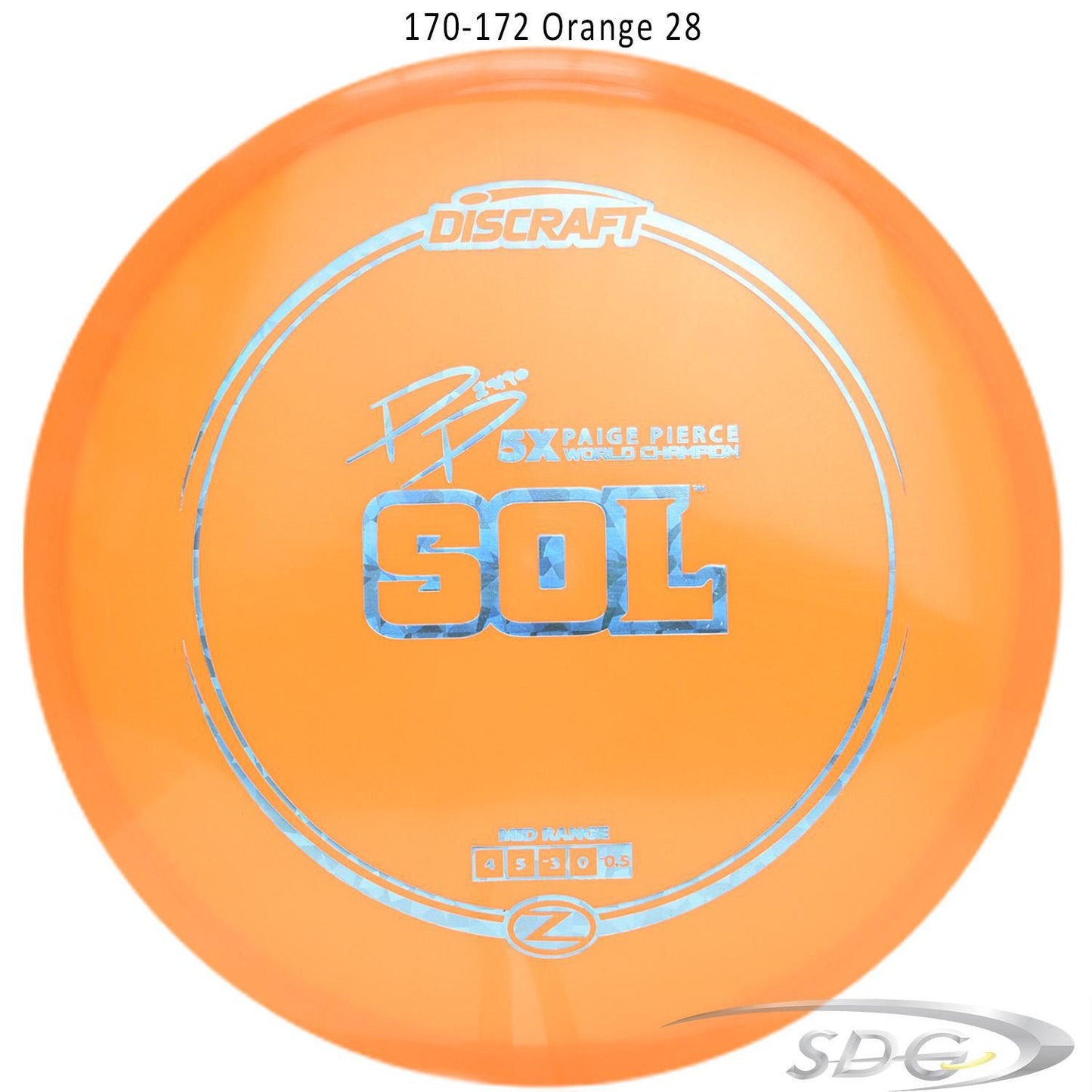 discraft-z-line-sol-paige-pierce-signature-disc-golf-mid-range 170-172 Orange 28