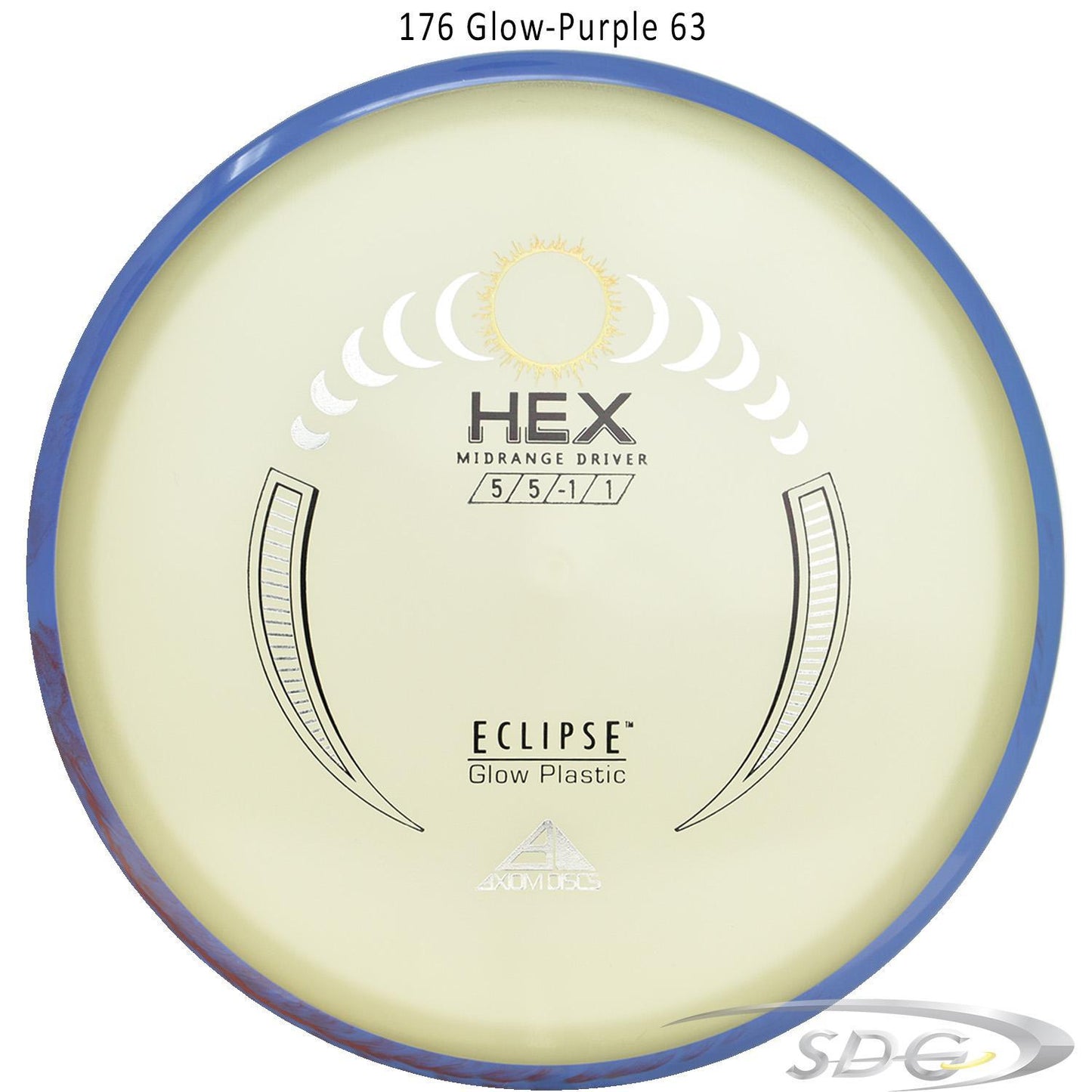 axiom-eclipse-hex-disc-golf-midrange 176 Glow-Purple 63