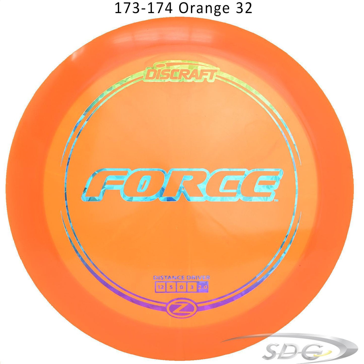 discraft-z-line-force-disc-golf-distance-driver 173-174 Orange 32 