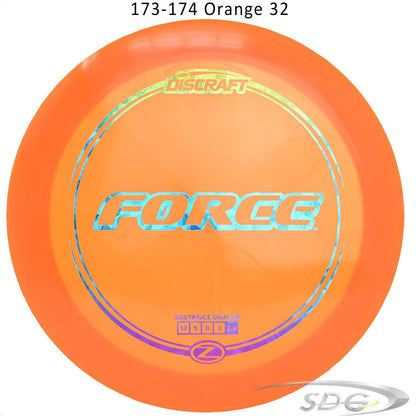 discraft-z-line-force-disc-golf-distance-driver 173-174 Orange 32