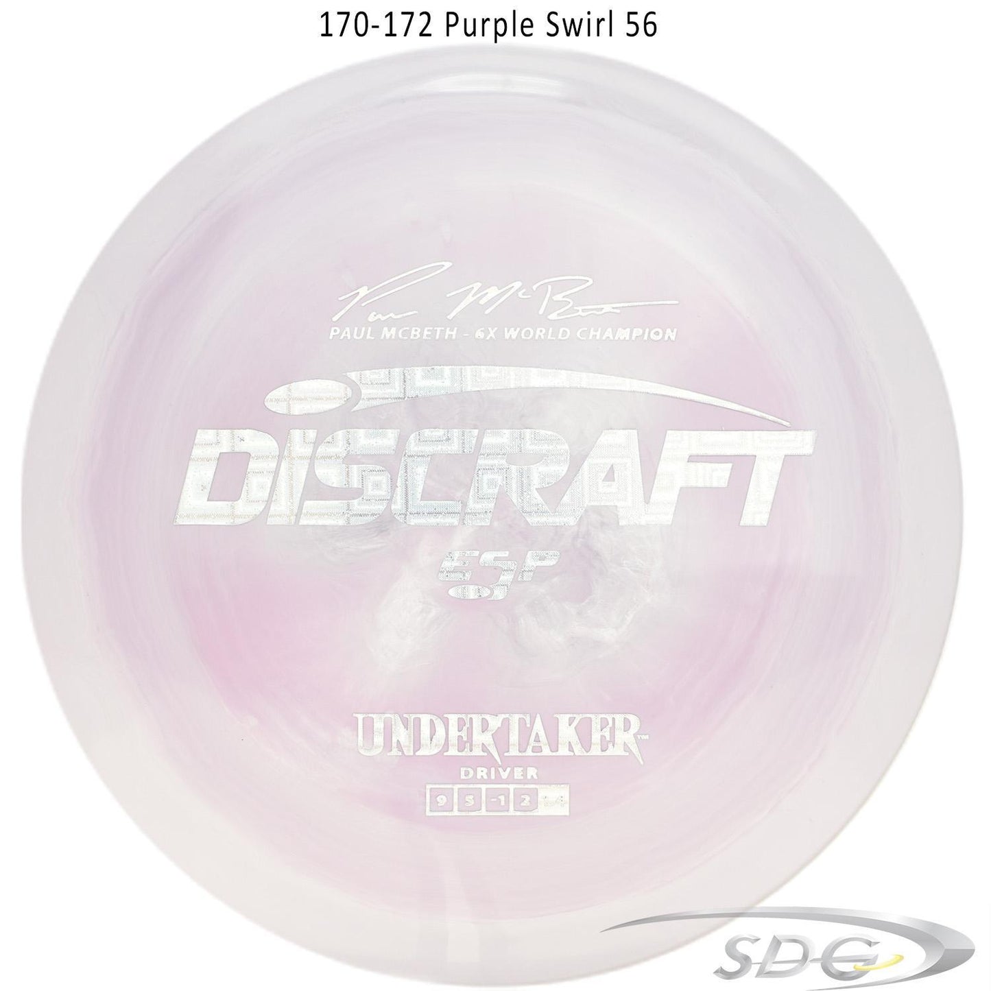 discraft-esp-undertaker-6x-paul-mcbeth-signature-series-disc-golf-distance-driver 170-172 Purple Swirl 56