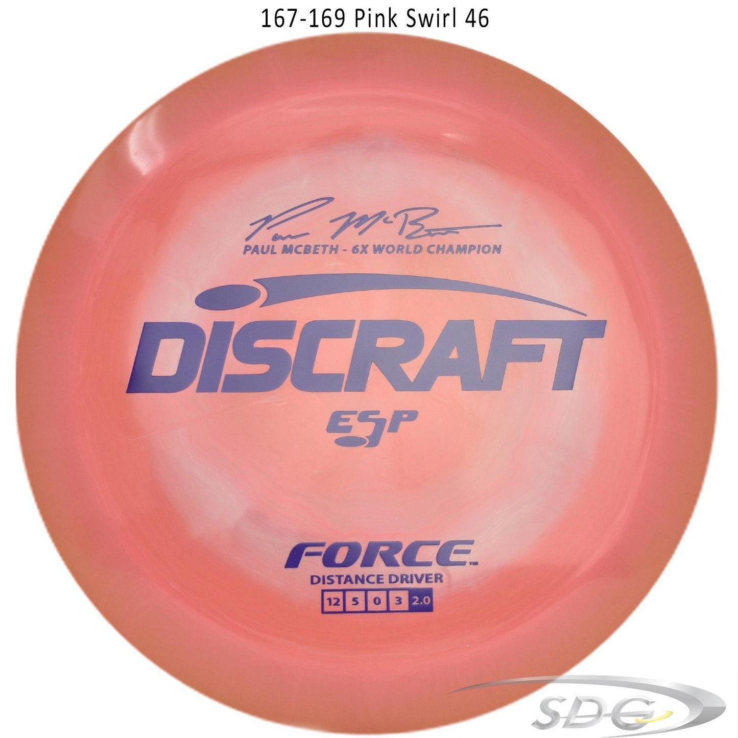 discraft-esp-force-6x-paul-mcbeth-signature-disc-golf-distance-driver 167-169 Pink Swirl 46